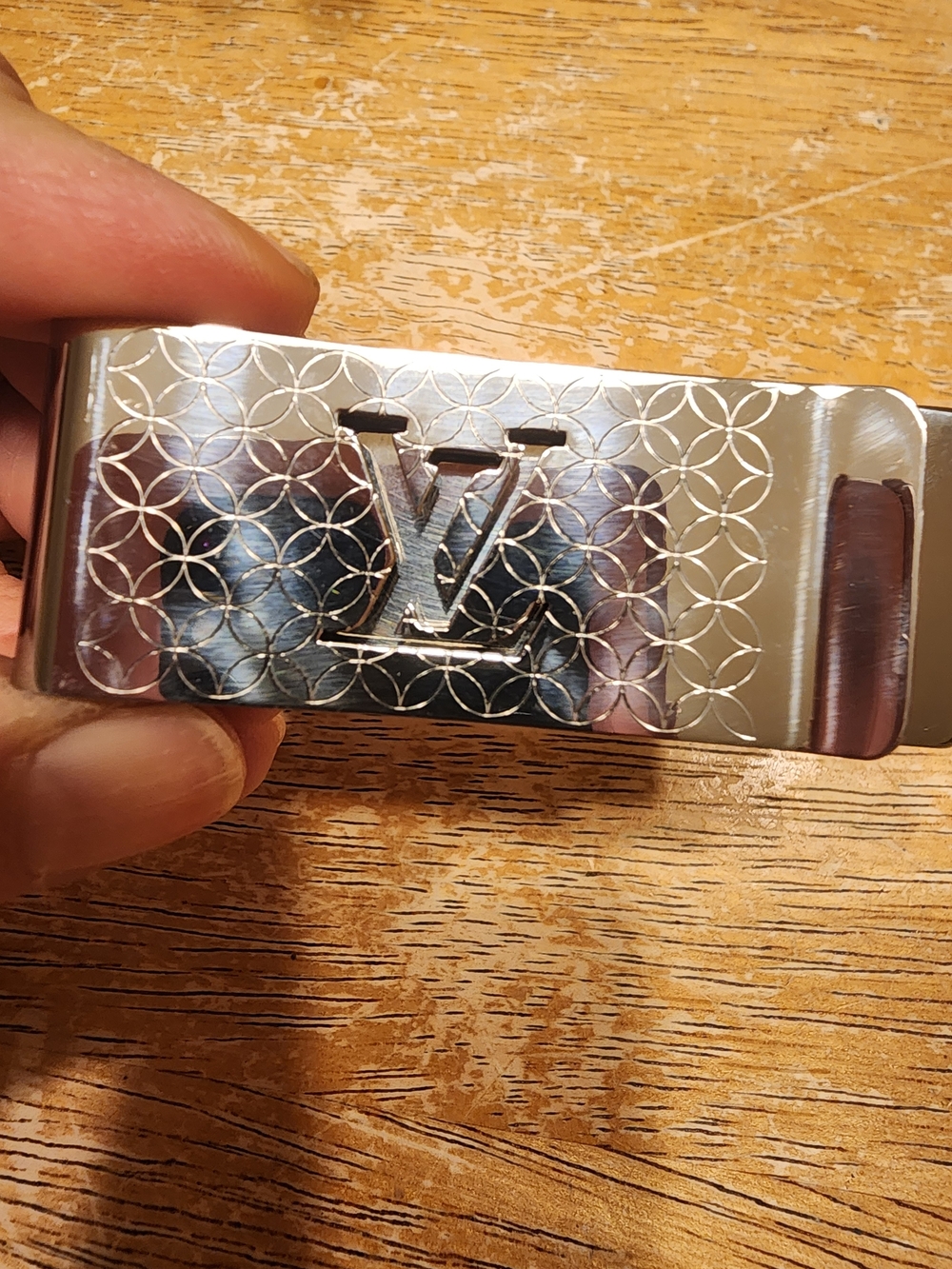 Louis Vuitton Silver Tone Monogram Money Clip